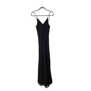Lovers and Friends (Revolve) Black Chiffon Sexy Slit Slip Maxi Dress, Size Small